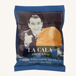 La Cala Albert Adrià Aperitif flavour potato chips with vinegar and paprika, from Barcelona, bag 140 gr A