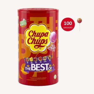 Chupa Chups The Best Of edition candy canister of Chupa Chups lollipops, from Barcelona, 100 units