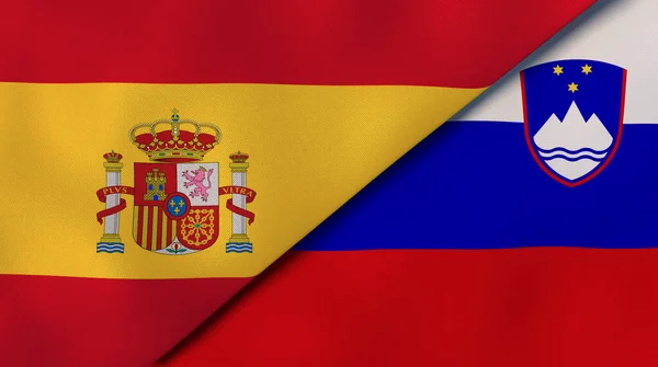 Spain and Slovenia flags