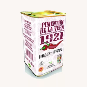 1921 Sweet smoked paprika, Pimentón de la vera dulce DOP, from Extremadura, large tin 750g