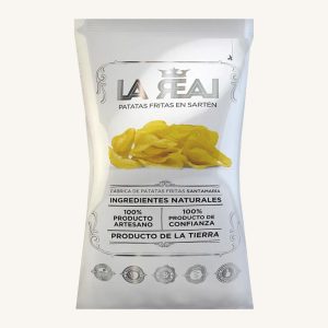 La Real Artisan potato chips in frying pan, from Madrid, bag 145g